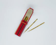 画像をギャラリービューアに読み込む, 豆楊枝入れ 赤縞