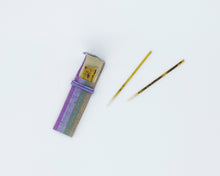 画像をギャラリービューアに読み込む, 豆楊枝入れ 薄紫にマルチ縞